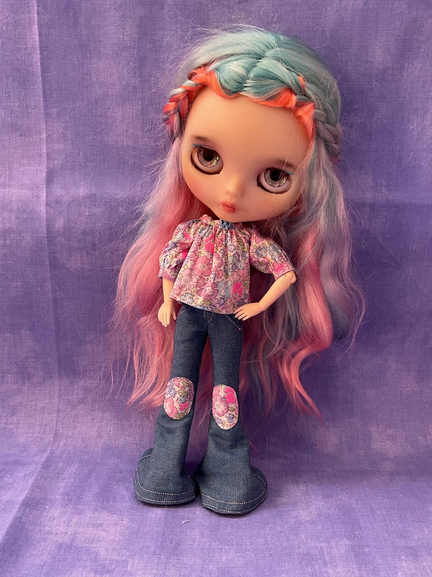 Flared Jeans and Liberty x Sanrio blouse