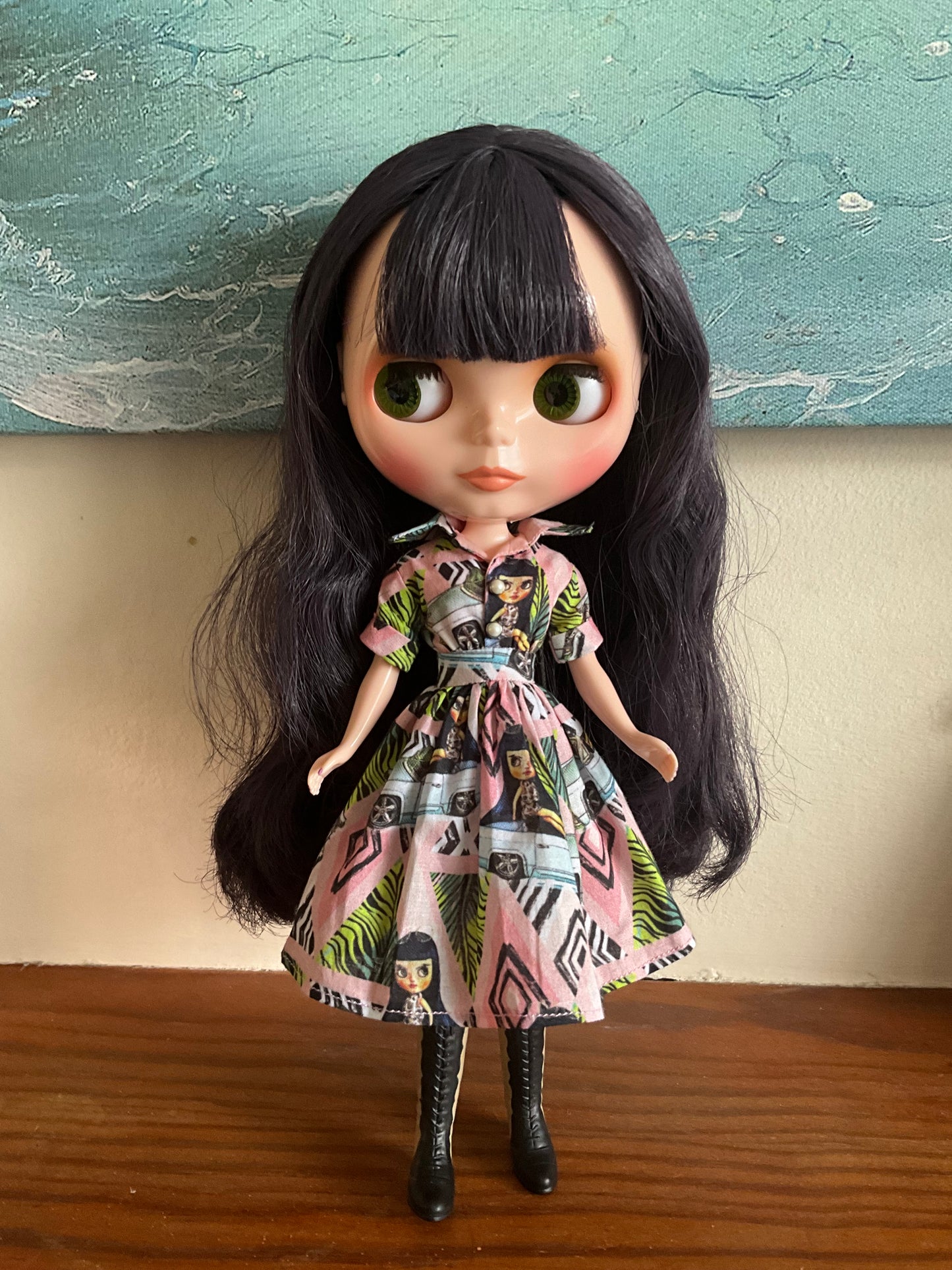 Xmas 50s shirt waist style dress