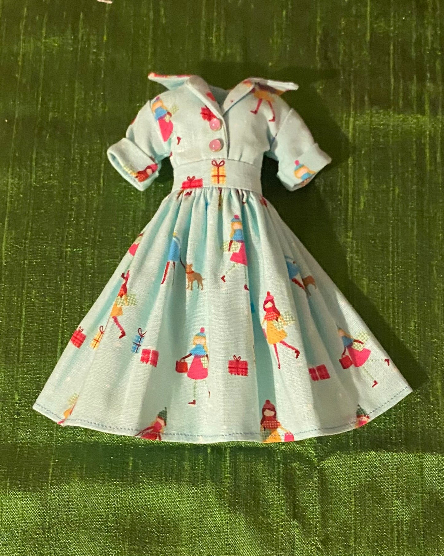 Xmas 50s shirt waist style dress